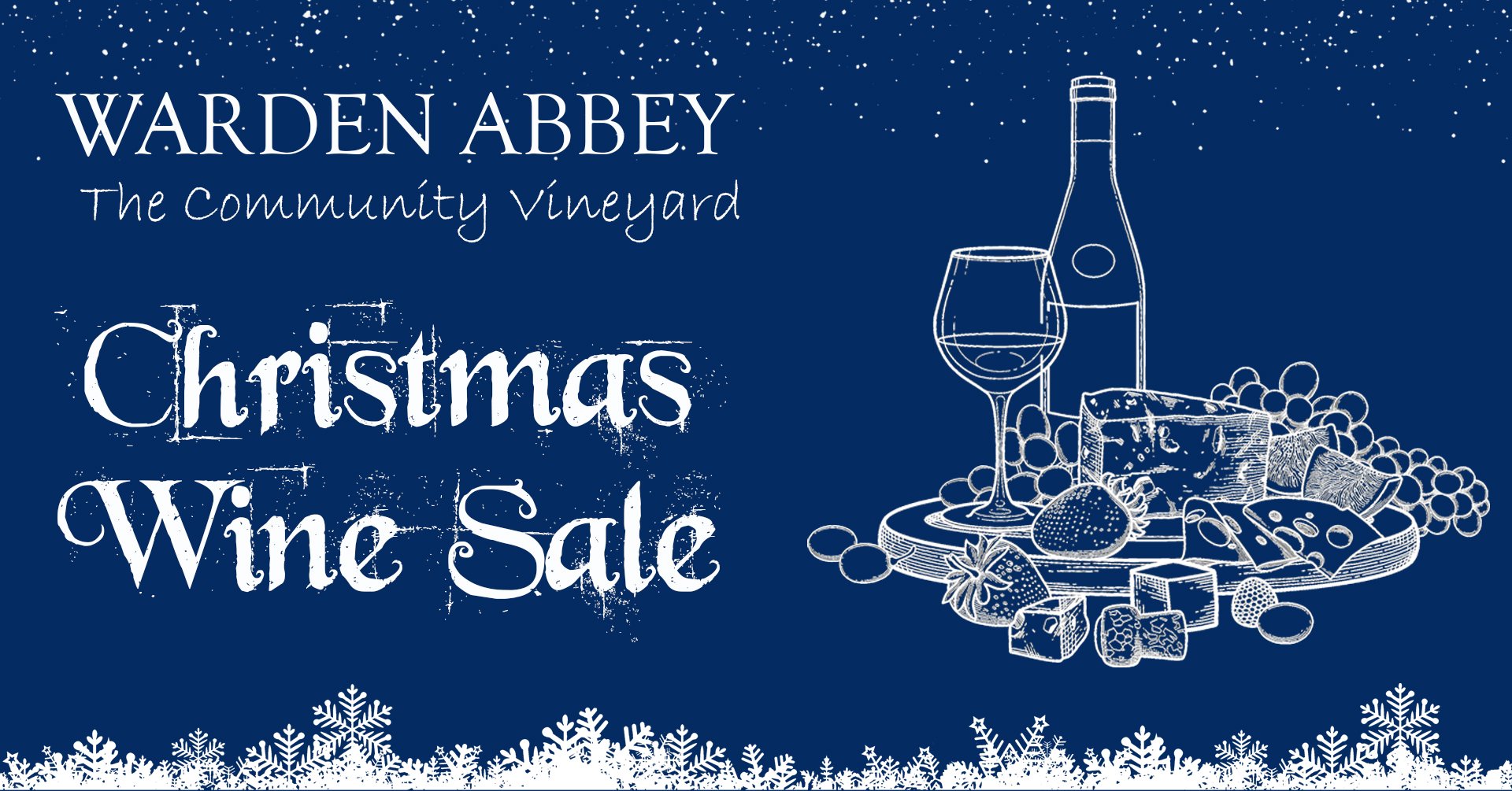 Warden Abbey Christmas wine sale poster