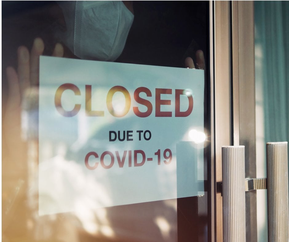 Closed due to Covid sign